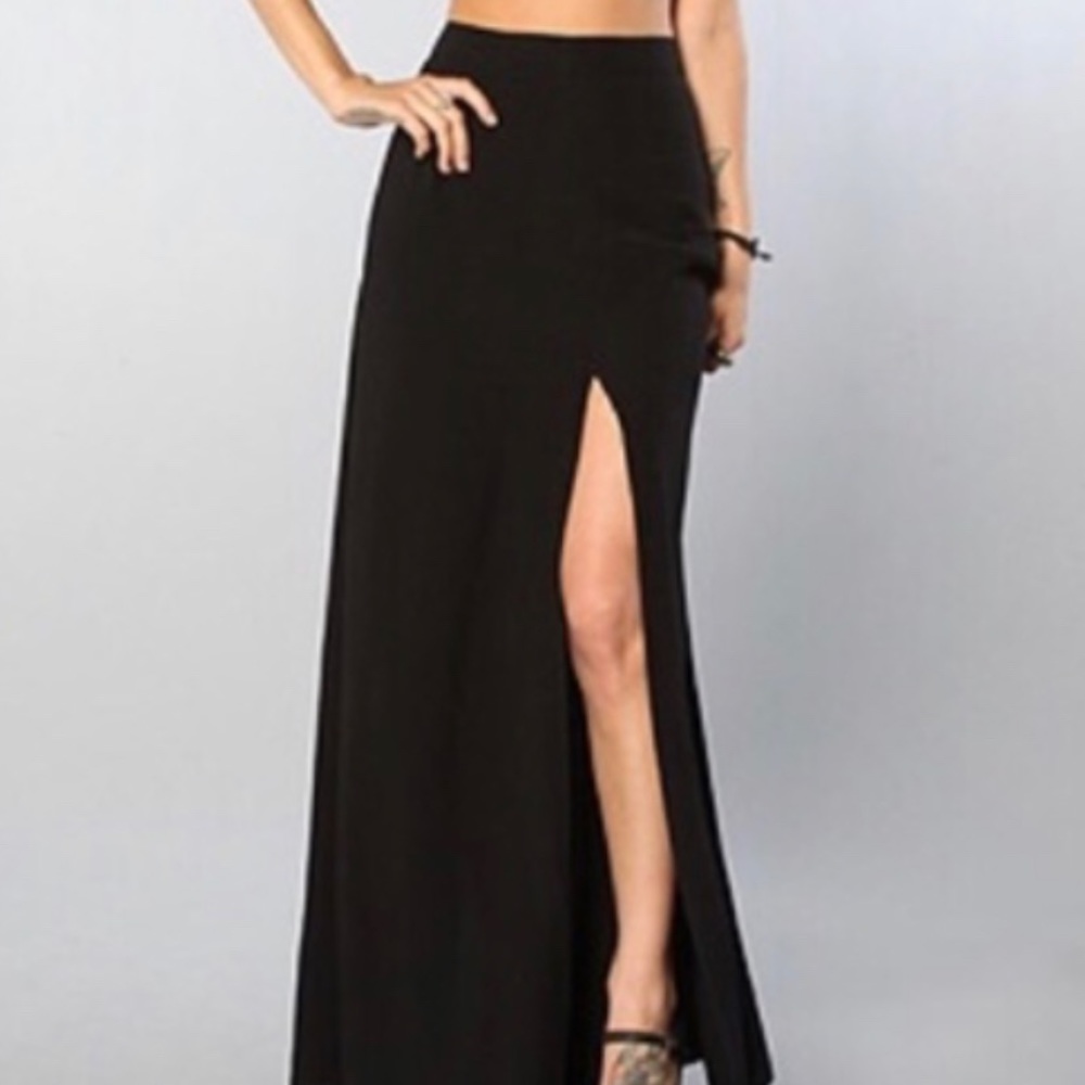 For love and lemons black maxi skirt